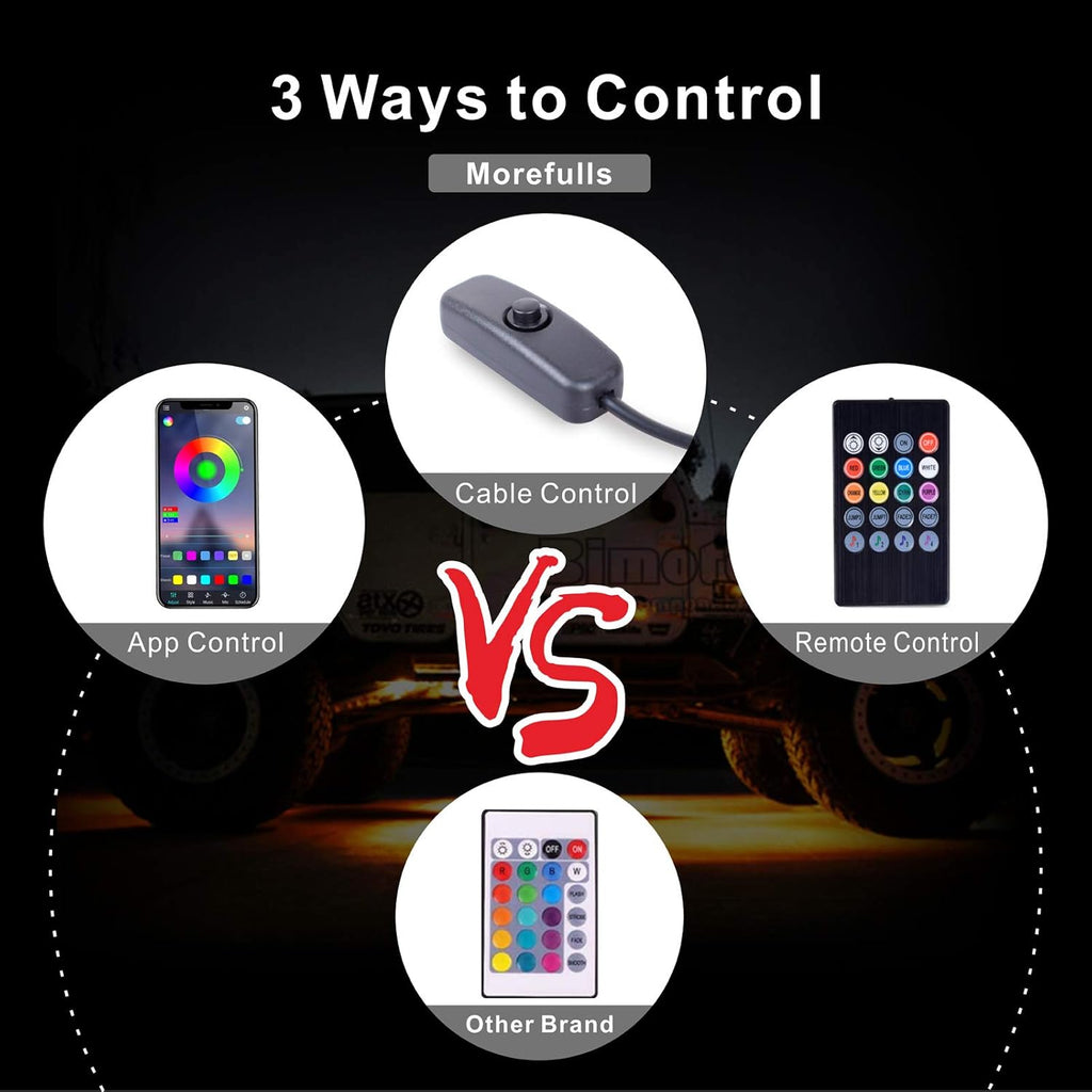 6 Pods Waterproof LED Rock Lights with APP Control Music Mode Y348
