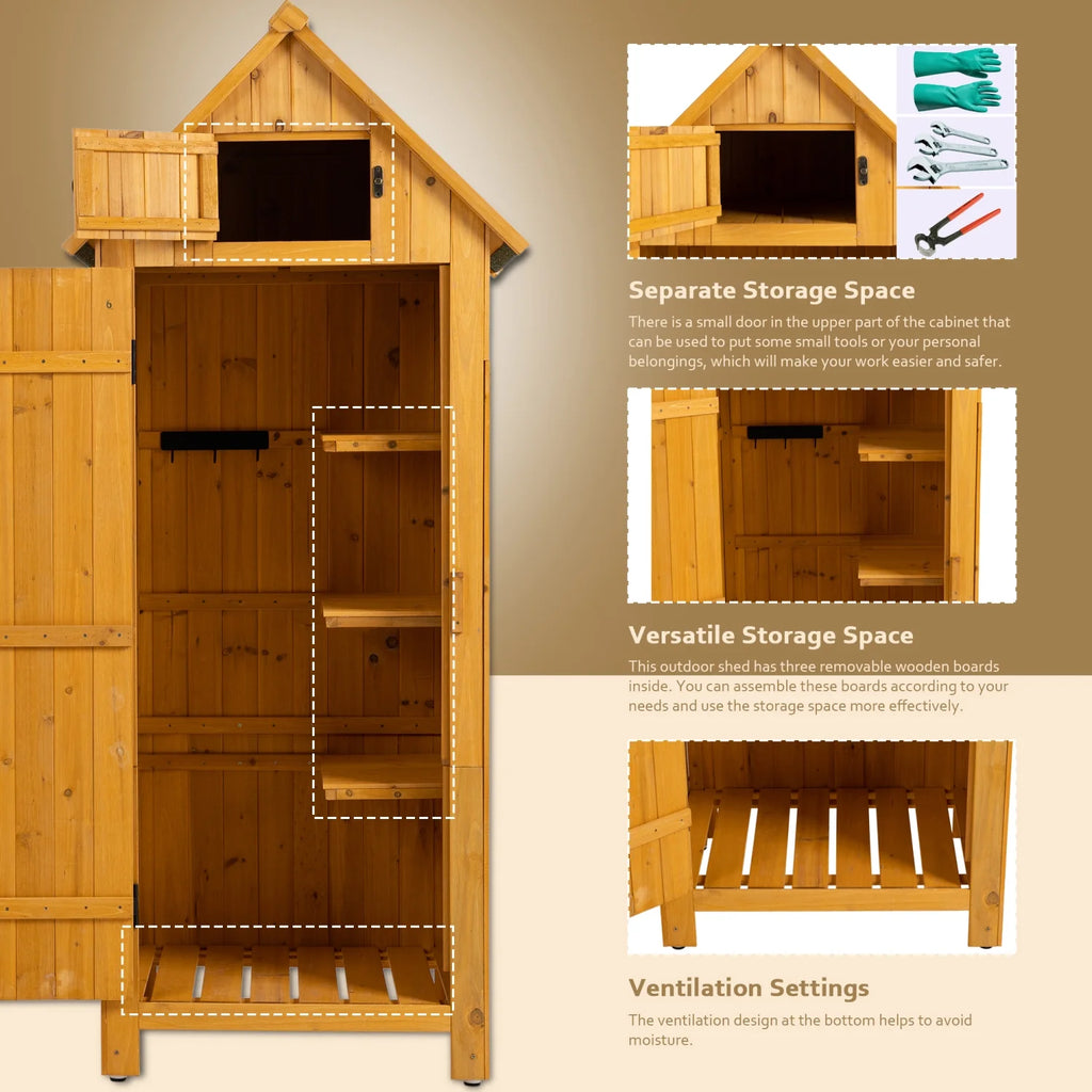 Outdoor Storage Cabinet Wooden Garden Shed H978121