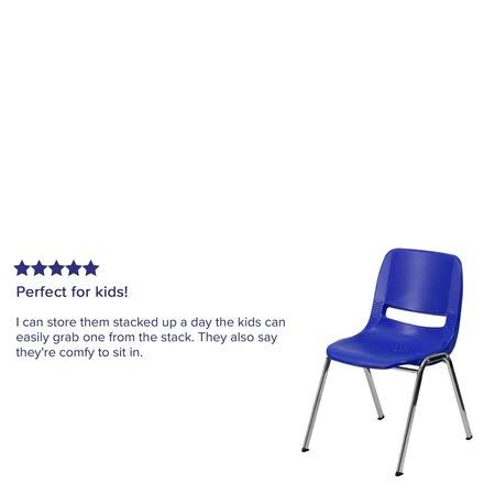 Navy Ergonomic Shell Stack Chair with Chrome Frame V7176