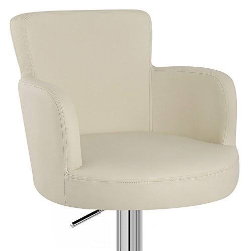 Cream Adjustable Height Swivel Bar Stool with Chrome Base R473186