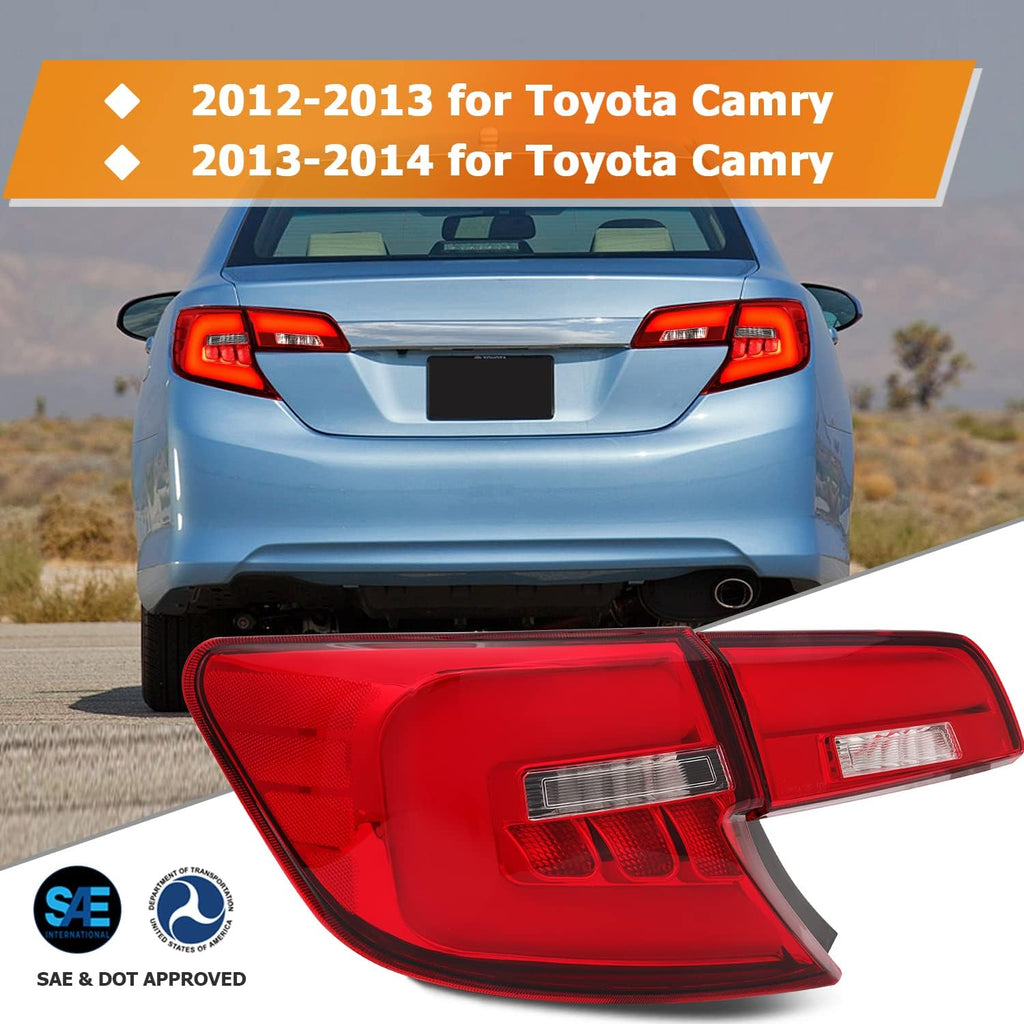 Tail Light Assembly Black Housing Red Lens F8132