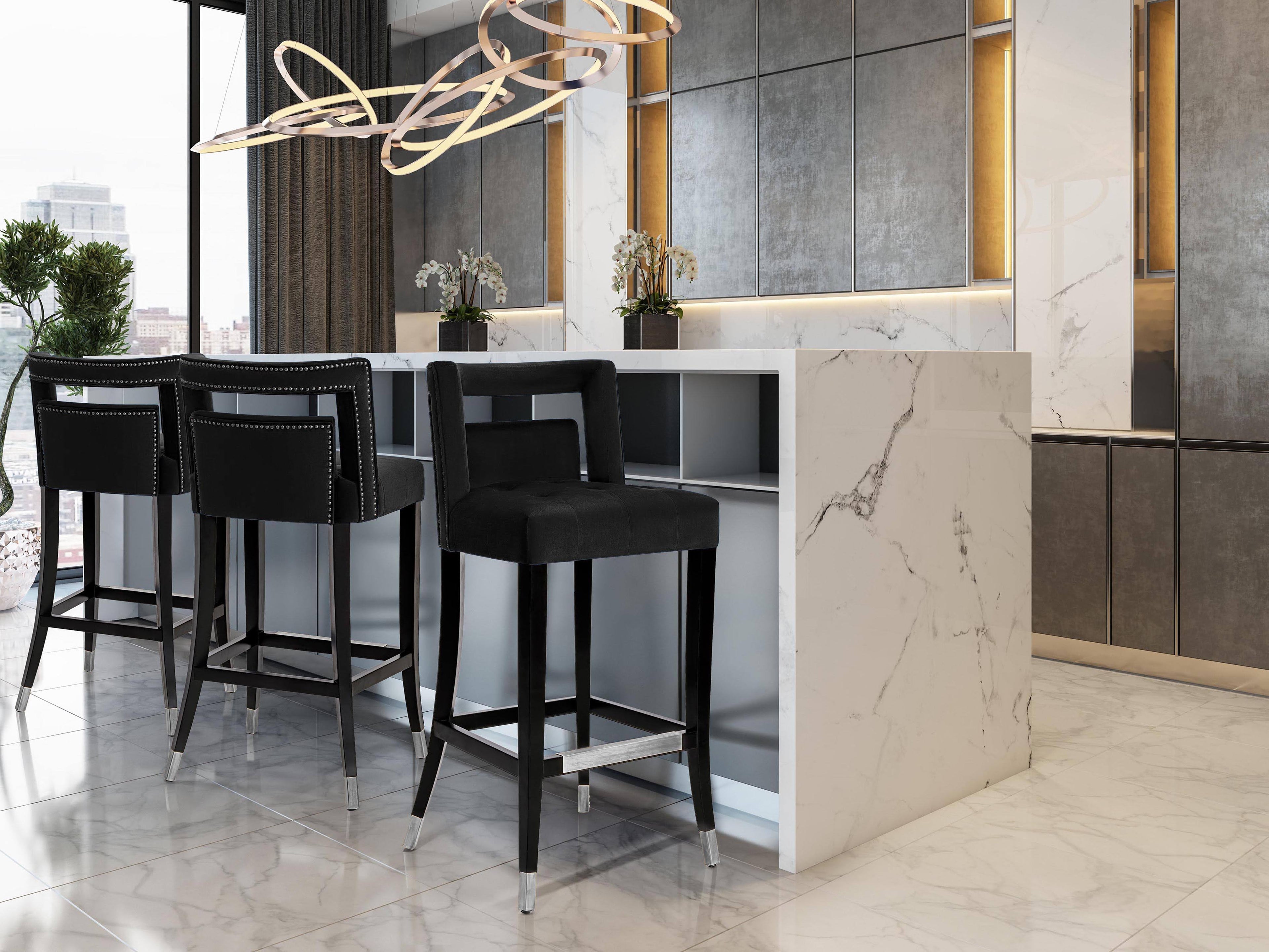 Black Velvet Bar Stool W957793