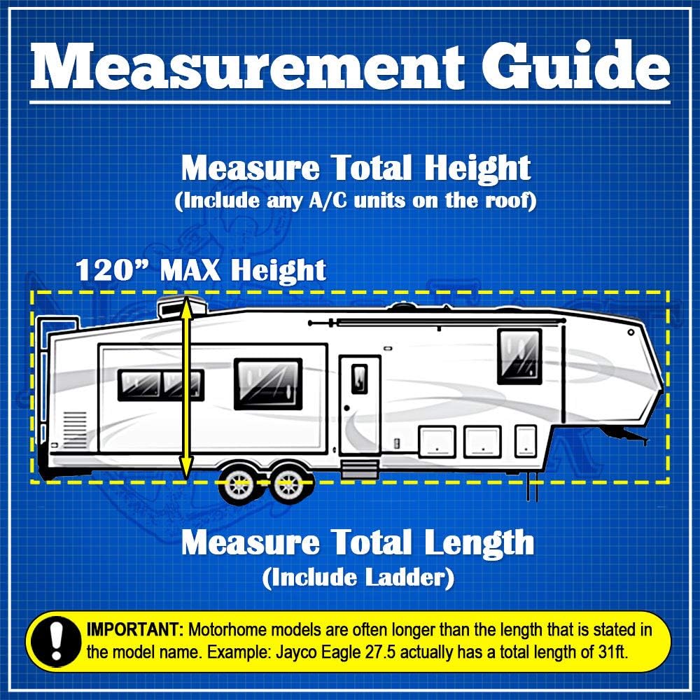 Gray 300D Polyester 5th Wheel Toy Hauler RV Cover I81765