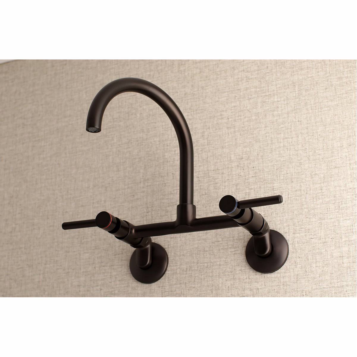 8x22 Adjustable Center Wall Mount Kitchen Faucet, Oil Rubbed Bronze R441