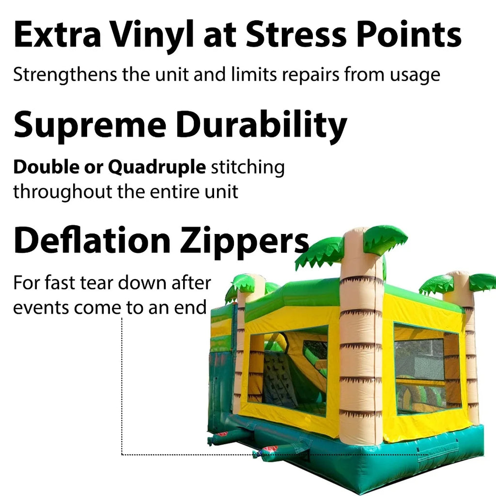 Tropical Inflatable Water Slide Bounce House Combo with Blower X478685
