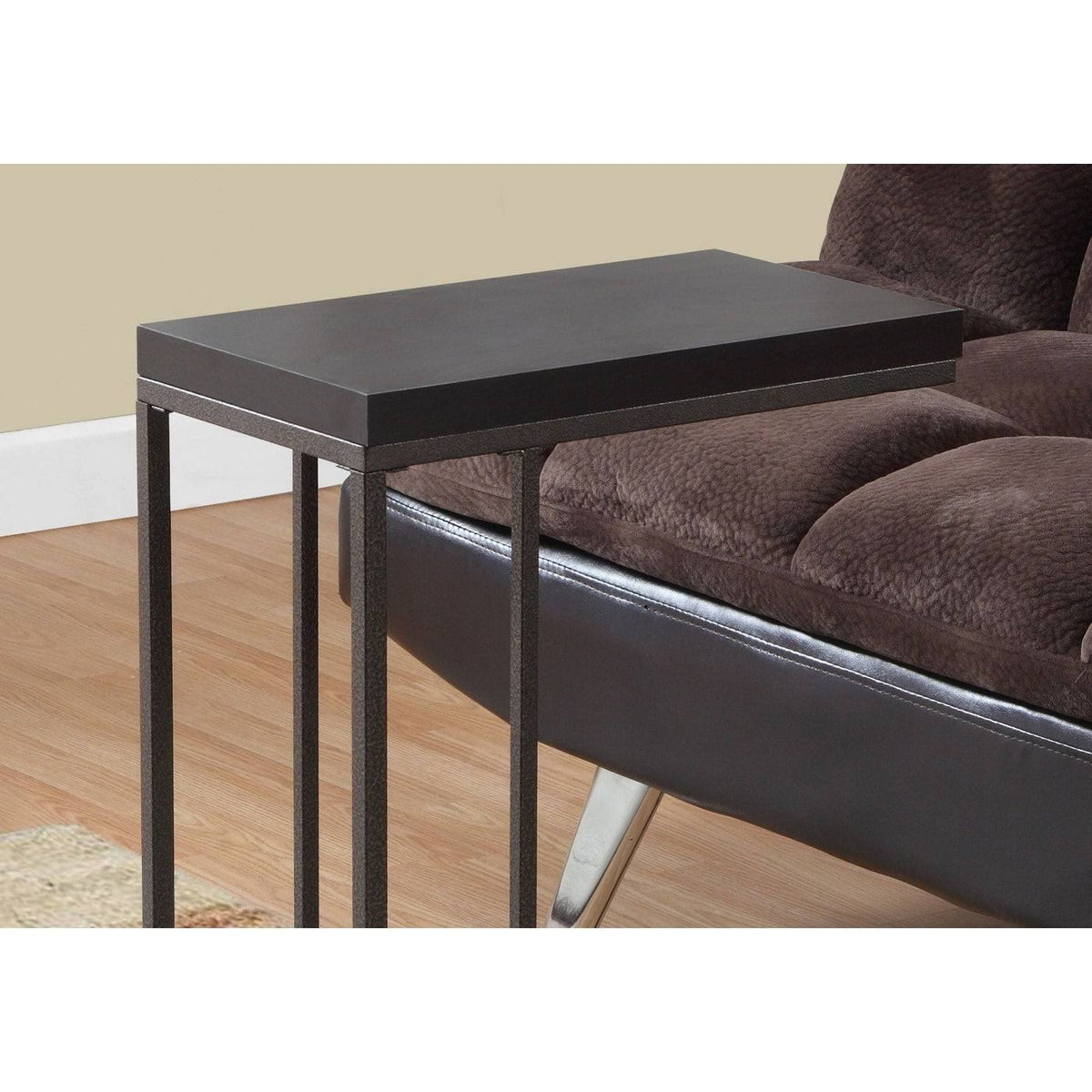 Cappuccino Brown and Black Rectangular Accent Table S6019