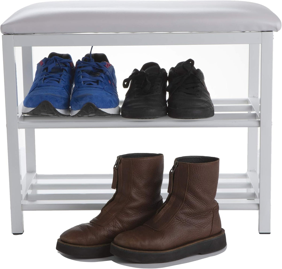 Black Metal Coat Shoe Rack Shelving Organizer M8151