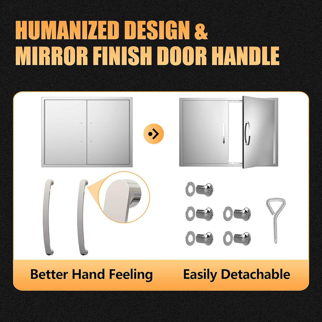 Stainless Steel BBQ Access Door 17W x 24H Inch A972