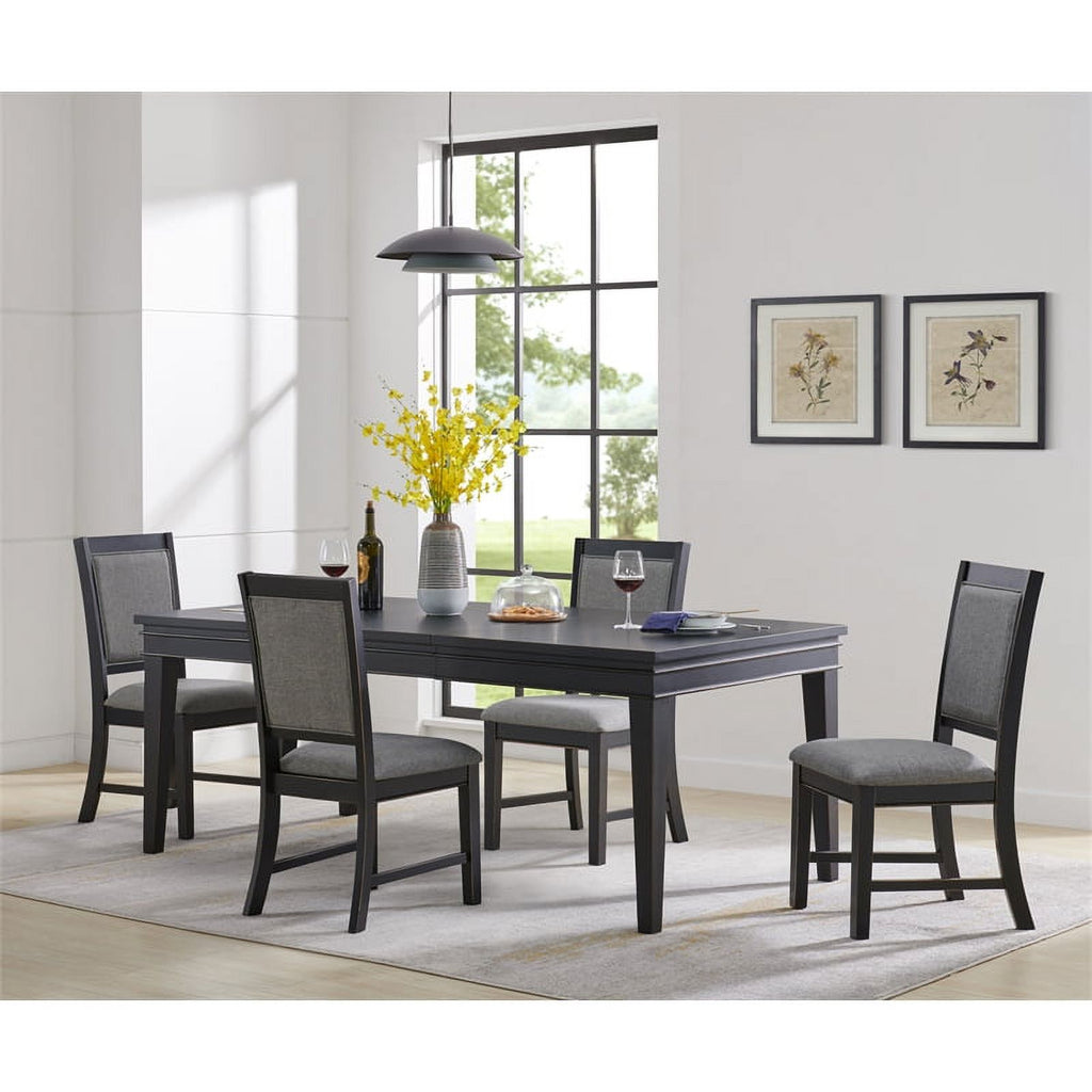 Black and Grey Linen Dining Room Chair (Set of 2) S93531