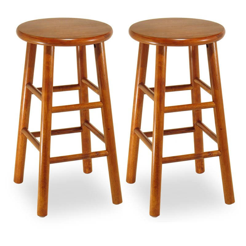 Cherry 24x22 Stool with Beveled Seat, Set of 2 O45066