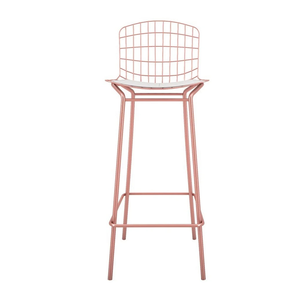 Rose Pink Gold and White Barstool Set of 3 K8019