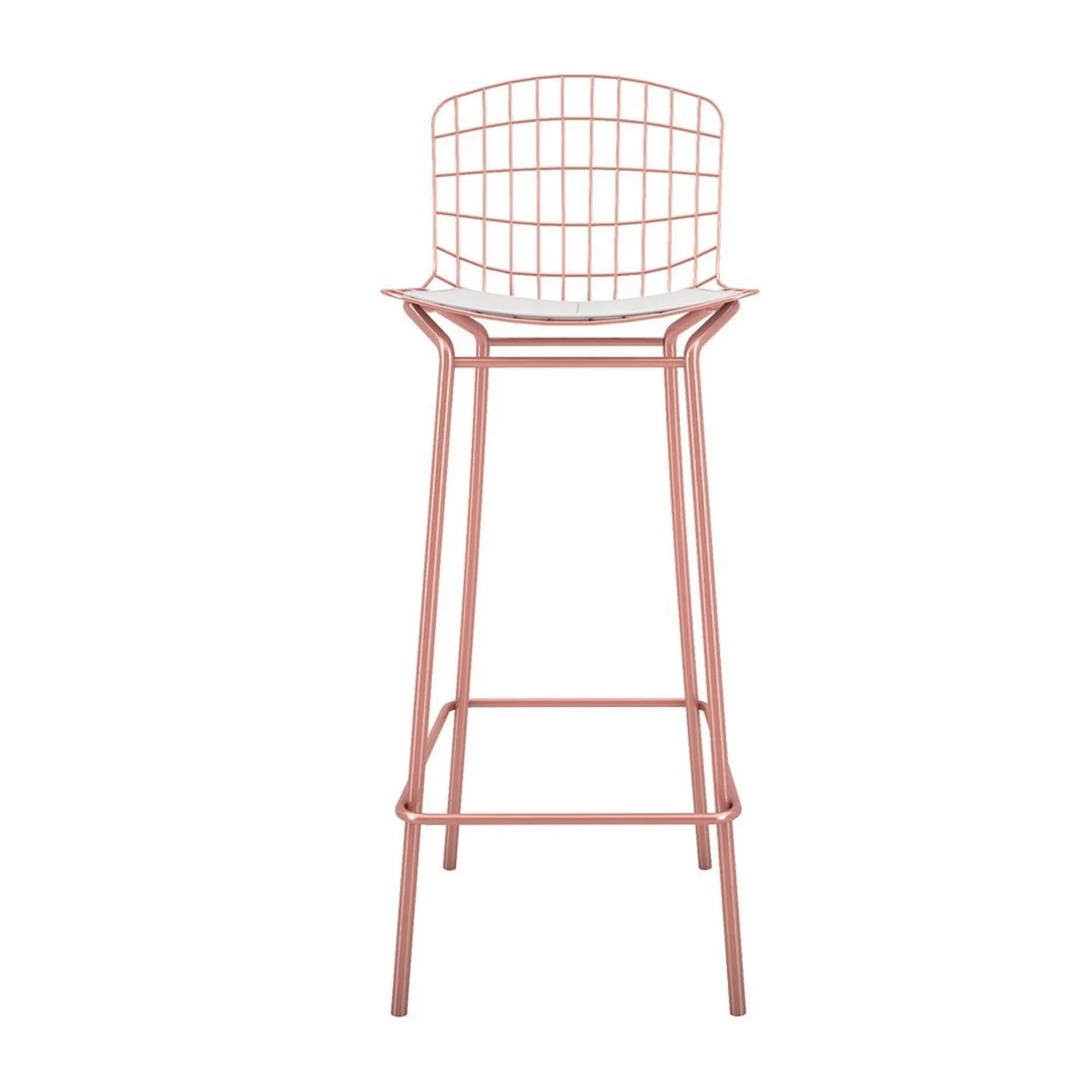 Rose Pink Gold and White Barstool Set of 3 K8019