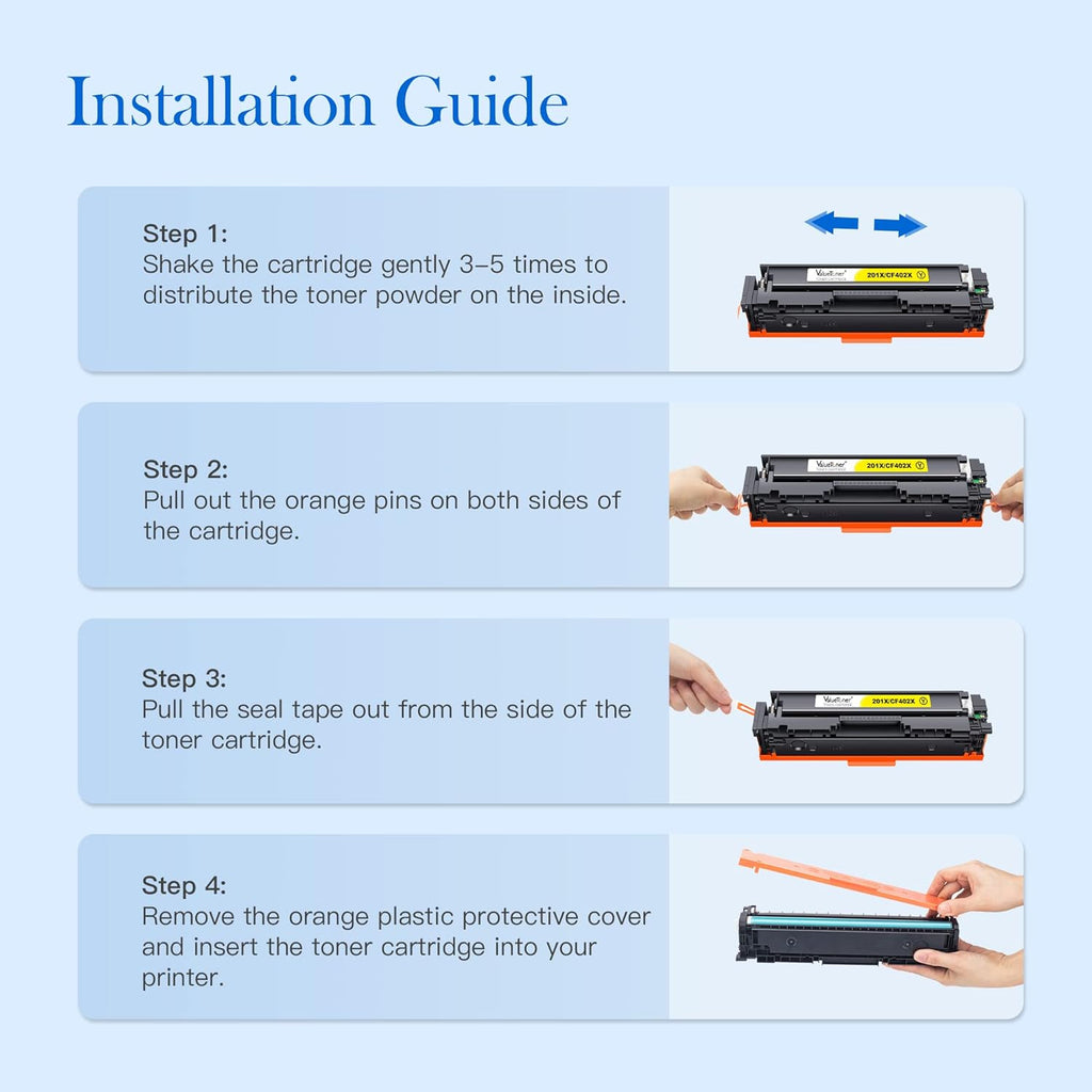 Compatible Toner Cartridge 4 Pack for HP CF400X CF401X CF402X CF403X Y4011