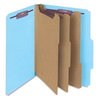 Blue Colored Pressboard Classification Folders with Fasteners R586