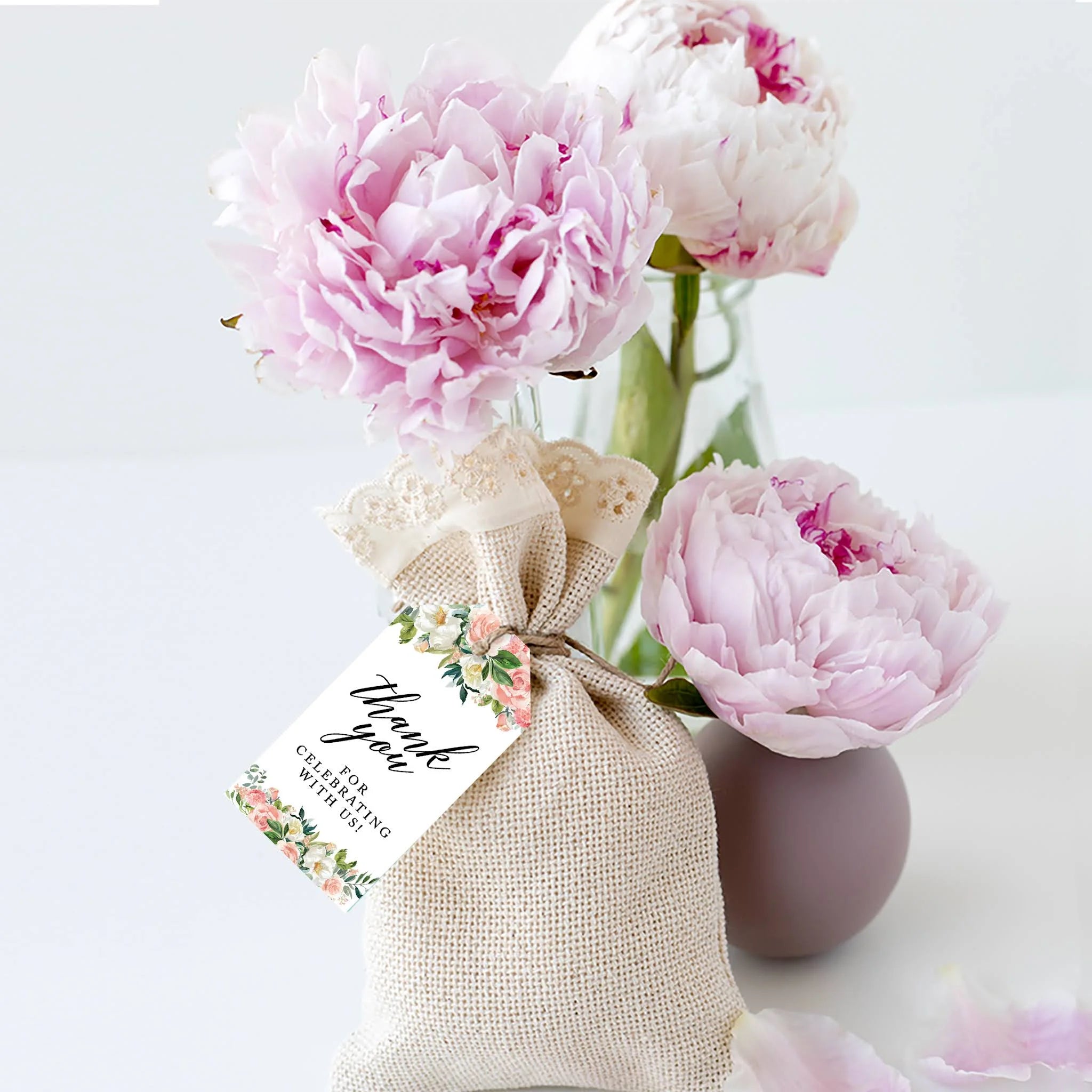 Coral Floral Garden Cardstock Gift Tags 100-Pk K6916