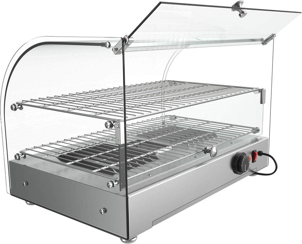 22" Commercial 2 Shelf Countertop Food Warmer Display Case, Silver M421