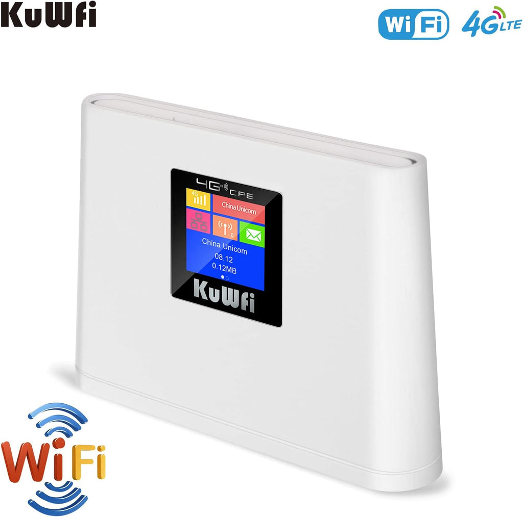 4G LTE Router with SIM Card Slot, Mobile WiFi Hotspot with LCD Display RJ45, 150Mbps, Pack of 2 L533