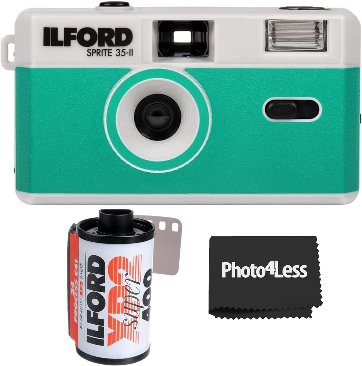 Black & Silver 35mm Camera with 24 Exposures B&W Film A850