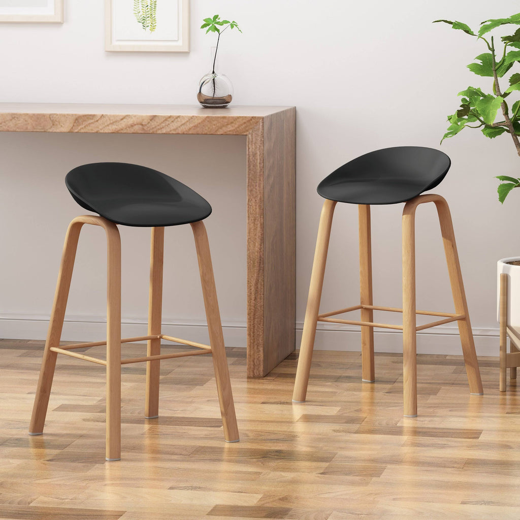Set of 2 Black Modern Barstool L590925