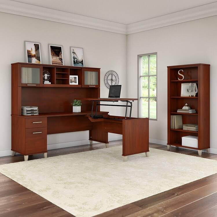 72W Storm Gray Sit to Stand L Shaped Desk H29934