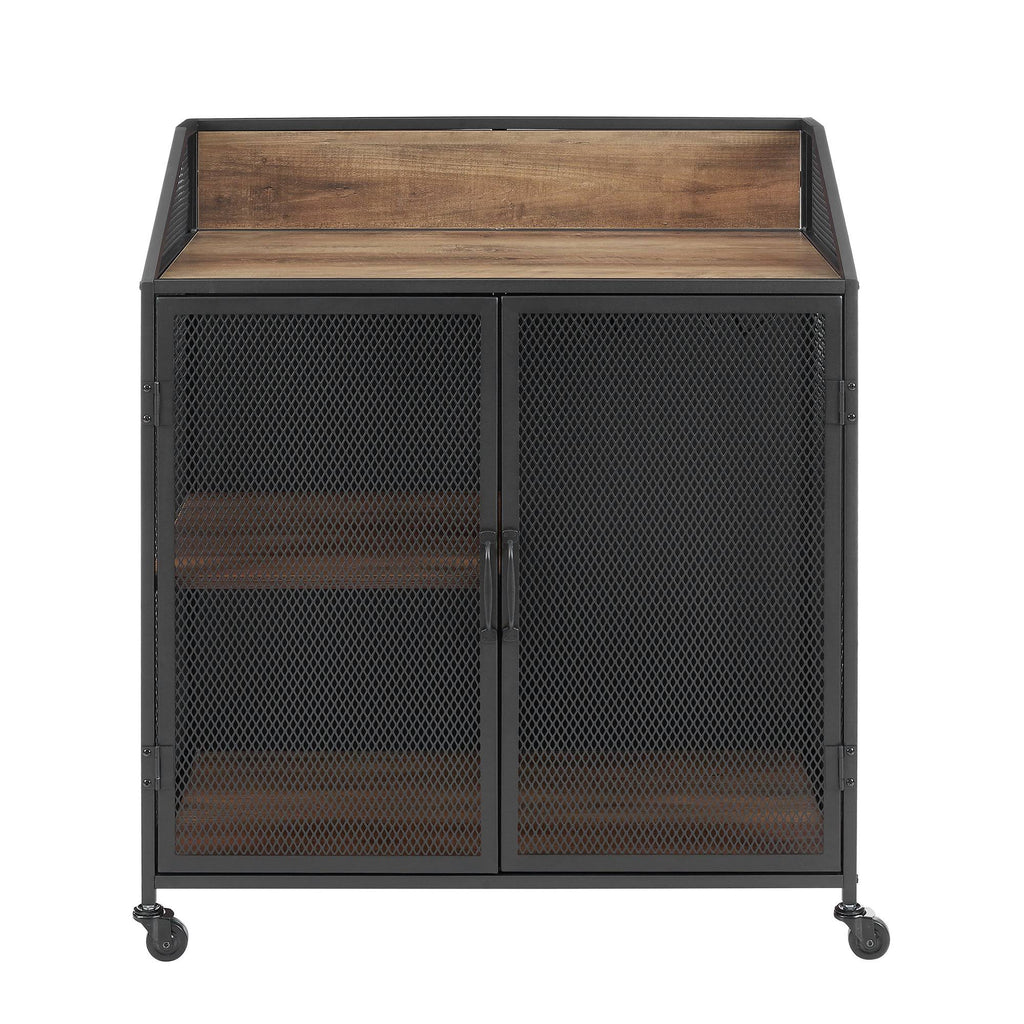 Industrial Bar Cabinet with Wheels G89270