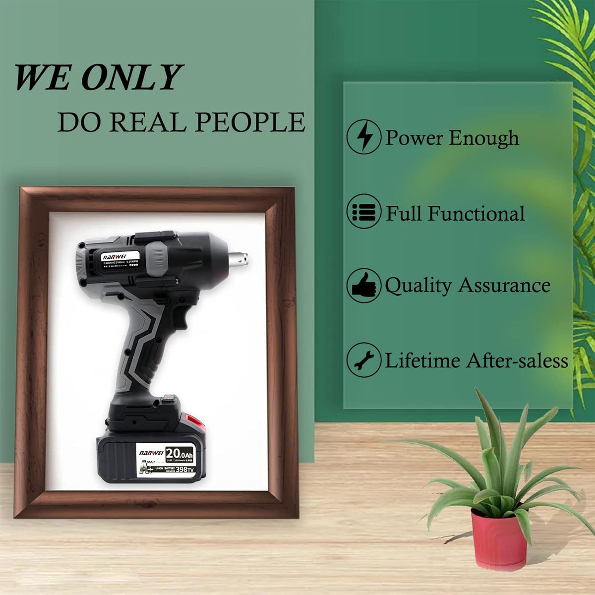 1/2-inch Brushless Impact Wrench with Detent Pin Anvil, 2 Battery 4.0A Li-ion, 600N W190330
