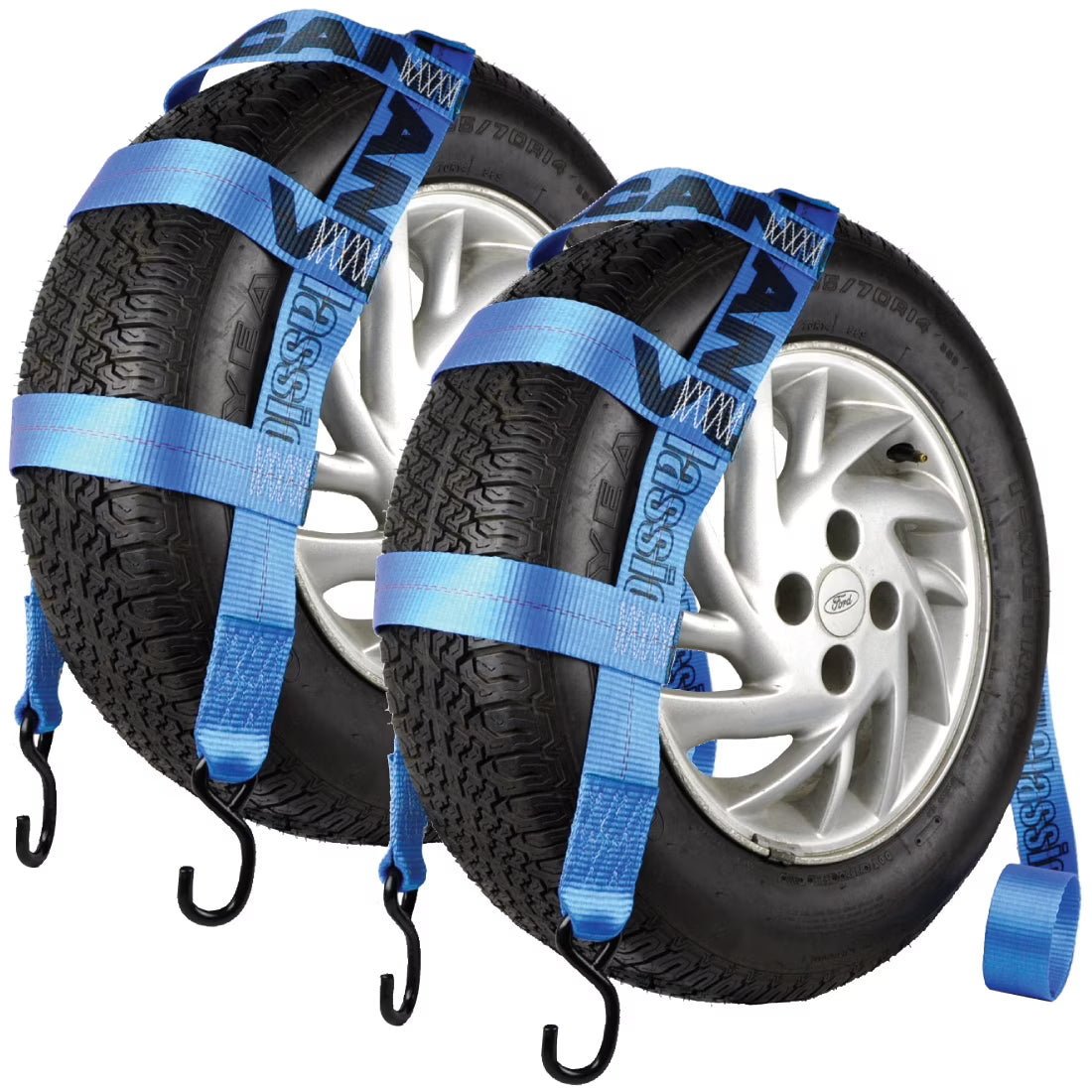 Blue 78 inch Wheel Dolly Tire Strap with S Hooks, 2 Pack F606069