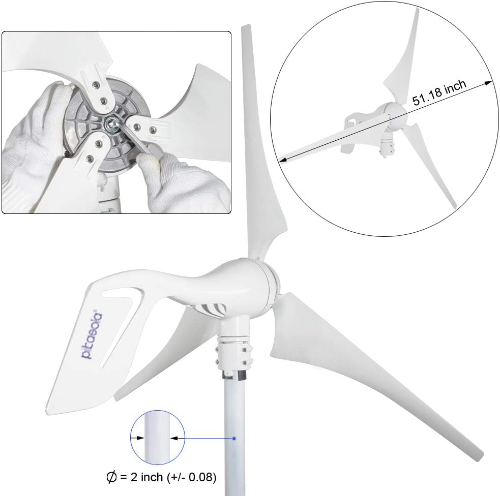 12V 400W Wind Turbine Generator with 30A Hybrid Charge Controller M638632