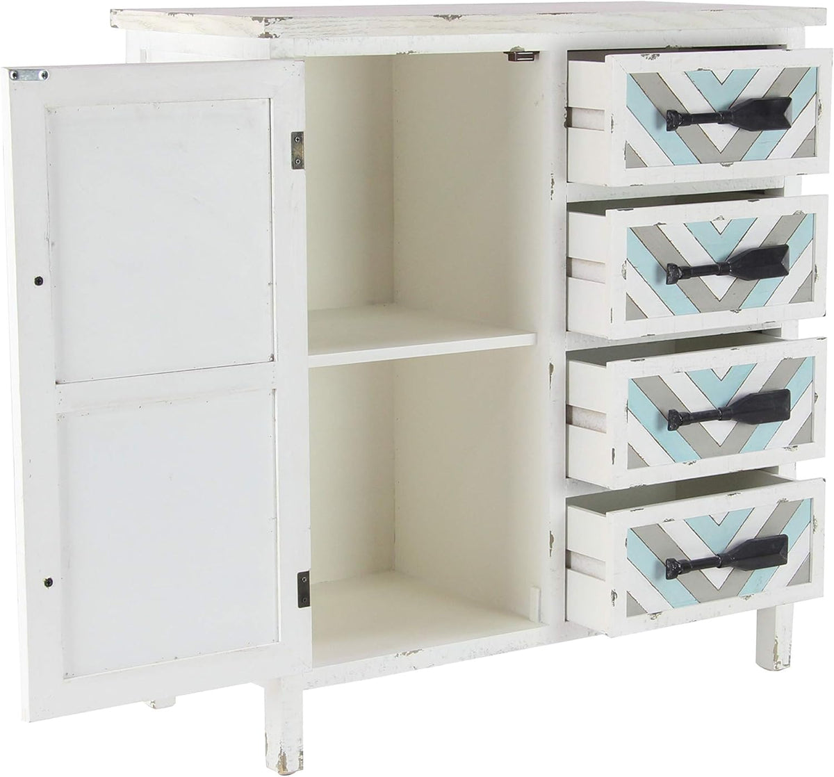 White Chinese Fir Wood Chest Storage Drawers, 33 L x 15 W x 31 H Q354