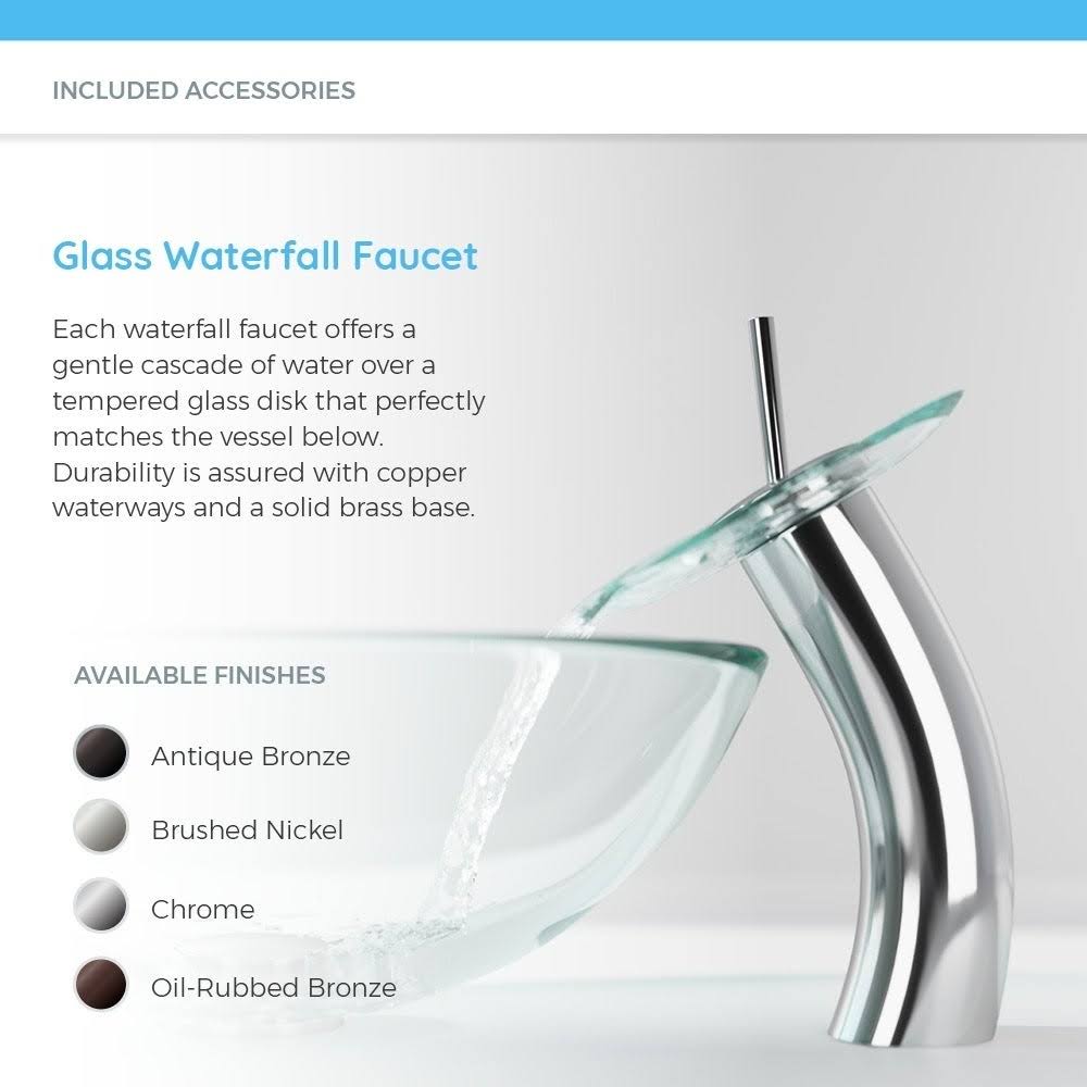 Crystal Oil Rubbed Bronze Bathroom Waterfall Faucet Ensemble F805