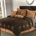 Rustic Brown Oversized Queen 7 Piece Comforter Set Z974