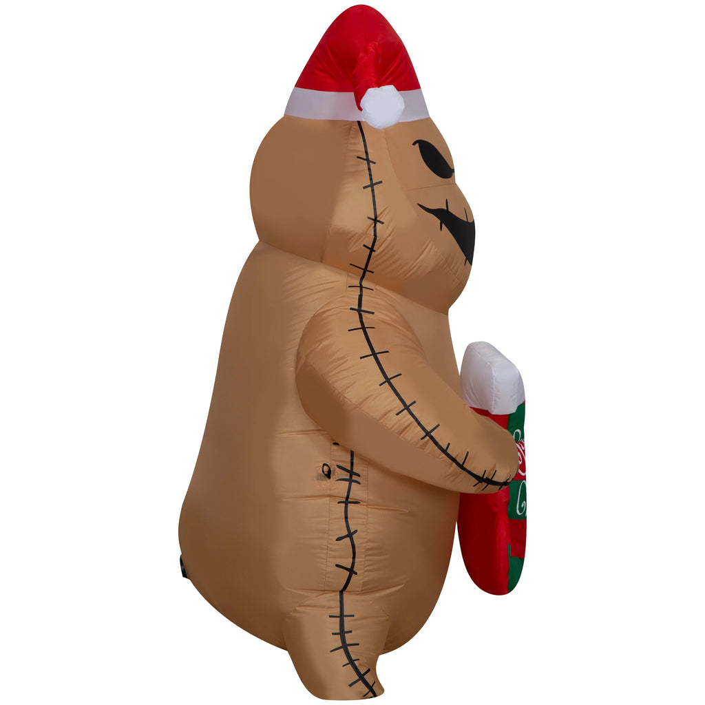 5 Foot Airblown Inflatables Christmas Burlap Oogie Boogie Holding Stocking I57962