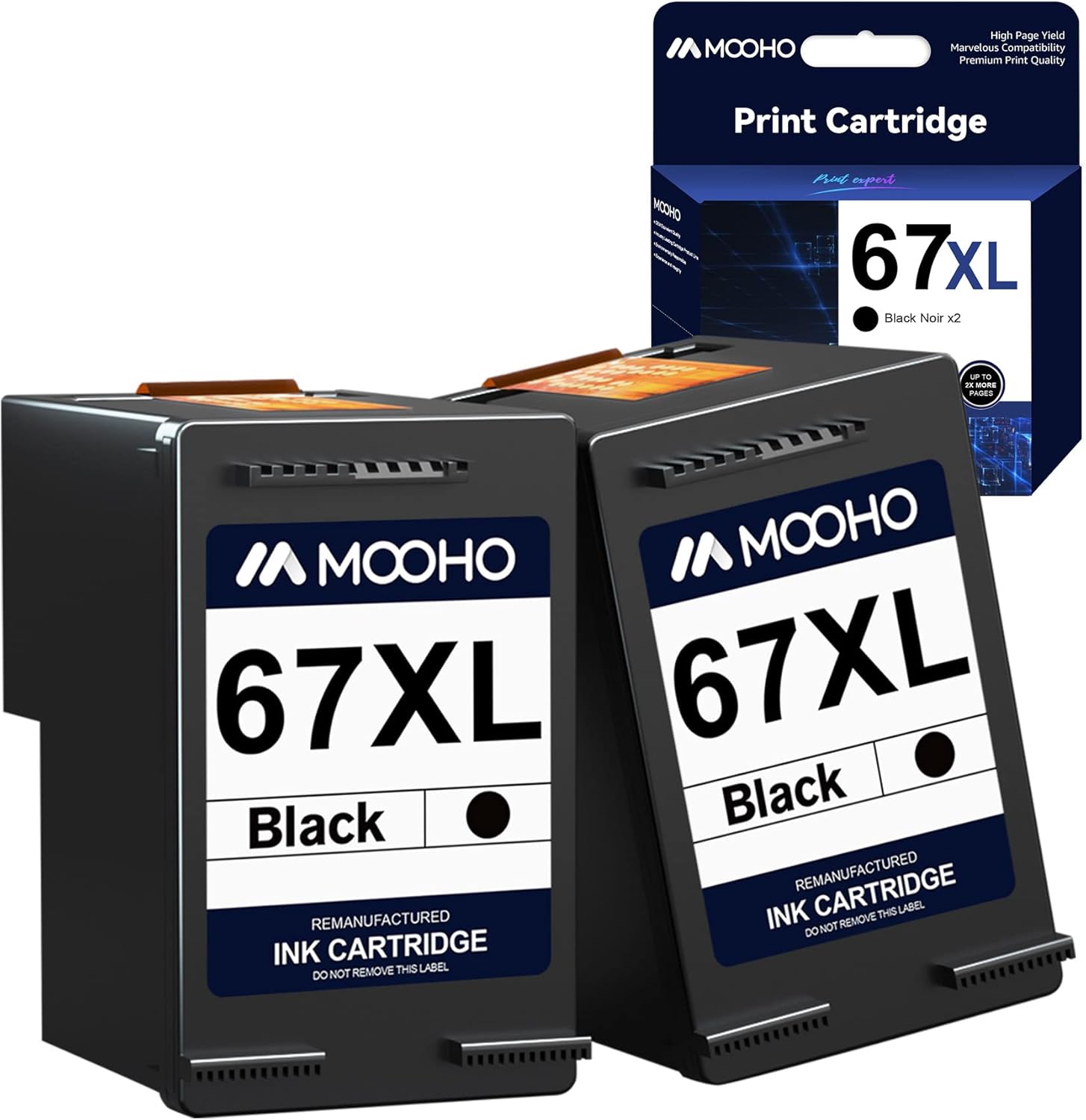Remanufactured Ink Cartridge Replacement for HP 67XL (1 Black, 1 Tri-Color) Pack of 2 T320284