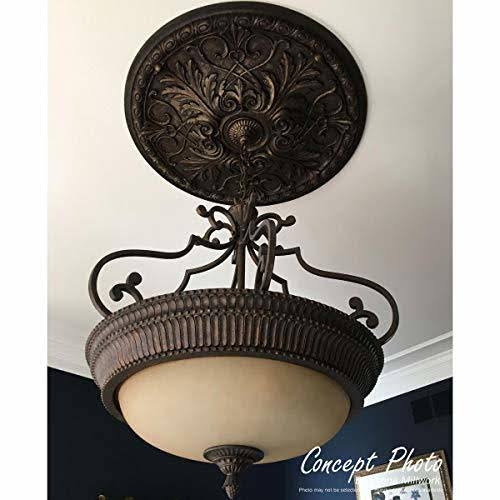 7 1/2x22OD x 1 1/8x22P Ceiling Medallion, Hand-Painted Mississippi Mud Crackle Q3598