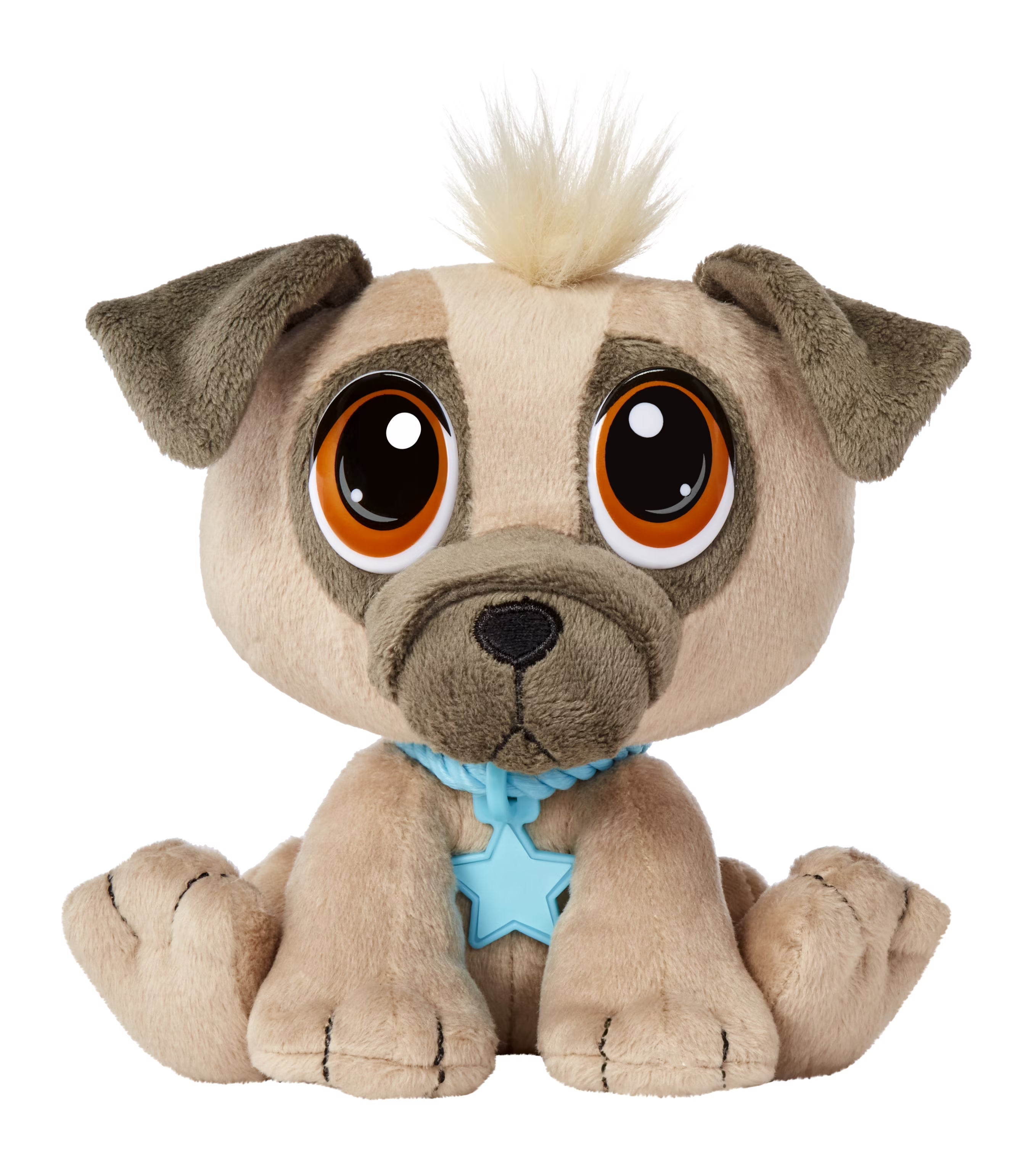 Pug Plush Toy with Collar, Tag, Doghouse, Stickers, Activities M445