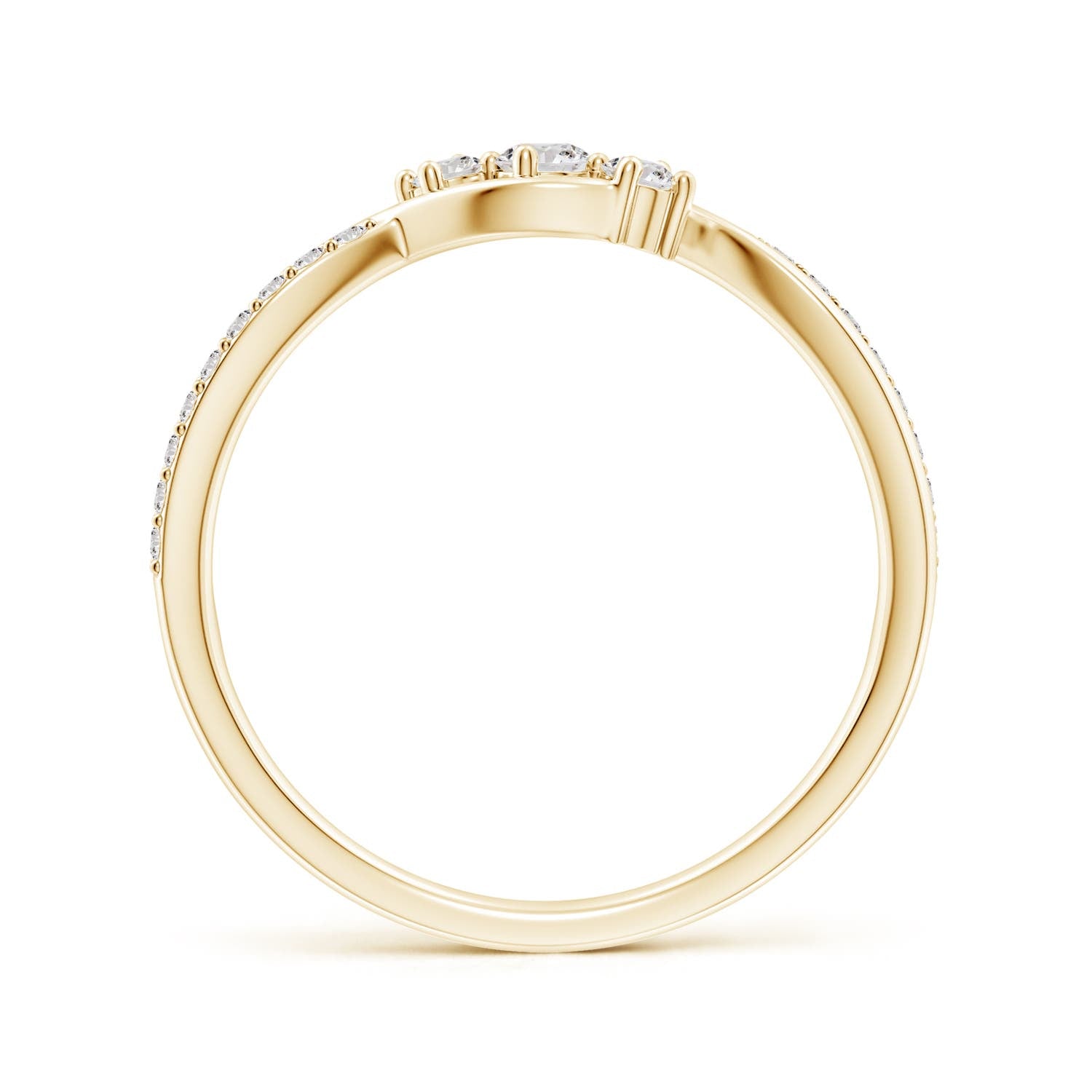 14K Yellow Gold White Diamond Infinity Ring K166593