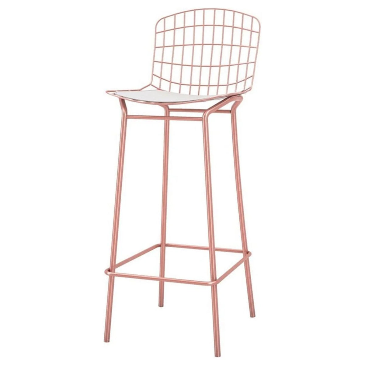 Rose Pink Gold and White Barstool Set of 3 K8019
