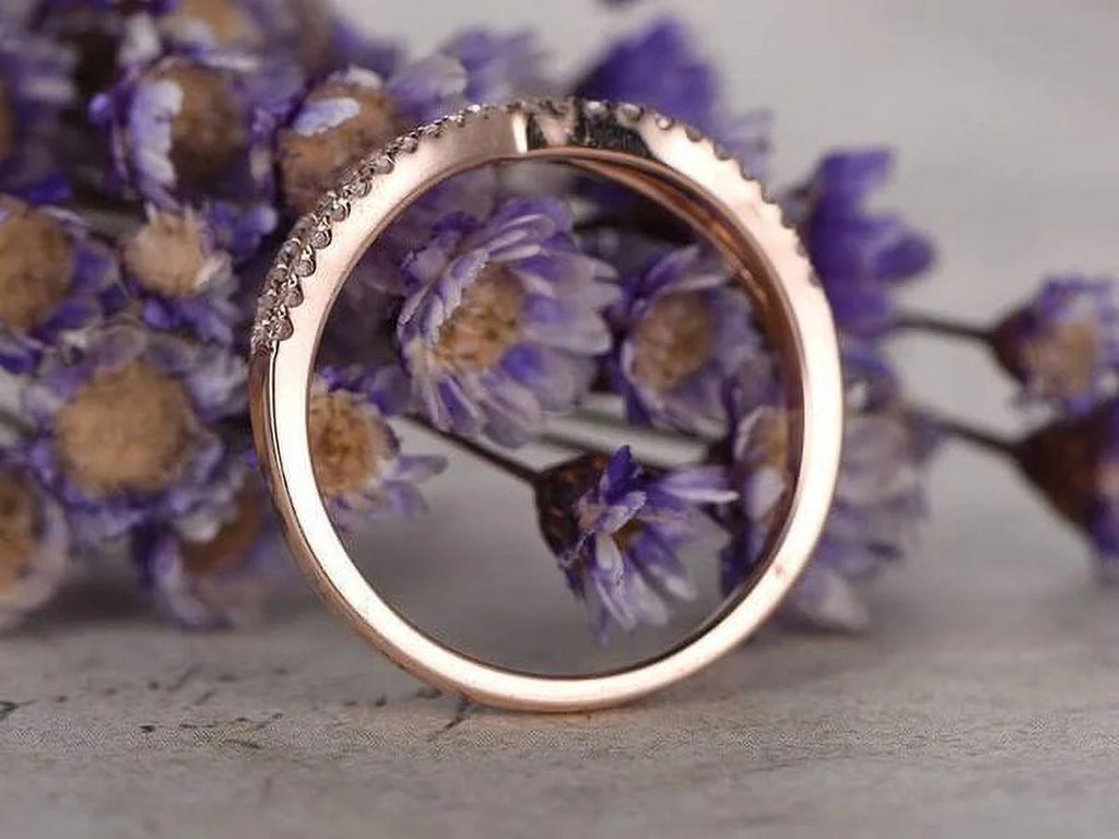 .15 ct Diamond Twisted Stacking Ring in 10K Rose Gold P5907