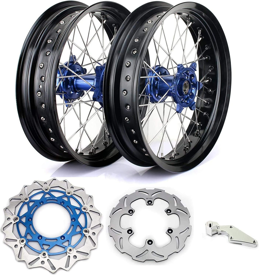 17" & 17 Supermoto Spoked Wheel Set Hubs Rims Rotors for Yamaha YZ250F YZ450F 2009-2013 V136619