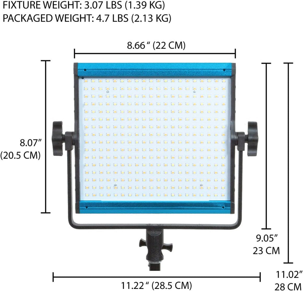 Daylight 5600K LED Video Light Panel, Dimmable 0-100%, CRI & TLCI 96+ B1338