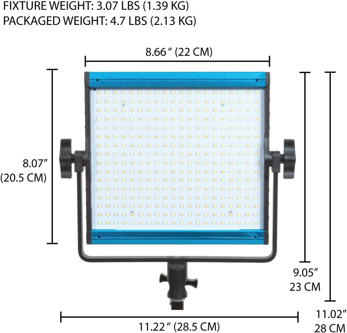Daylight 5600K LED Video Light Panel, Dimmable 0-100%, CRI & TLCI 96+ B1338