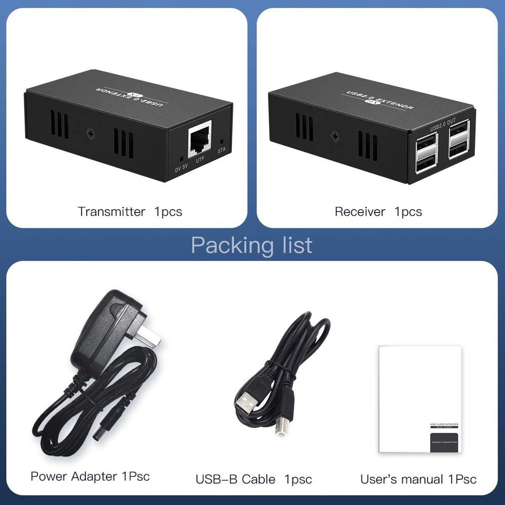 4-Port USB Hub 50m Over Ethernet Cat5e/6 K373