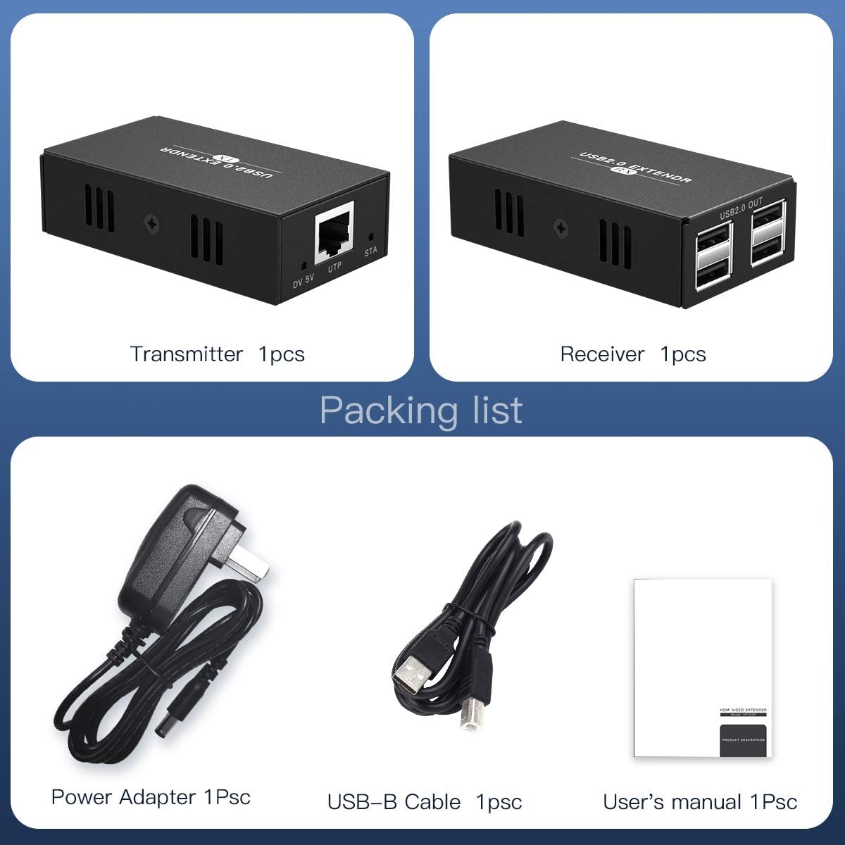4-Port USB Hub 50m Over Ethernet Cat5e/6 K373
