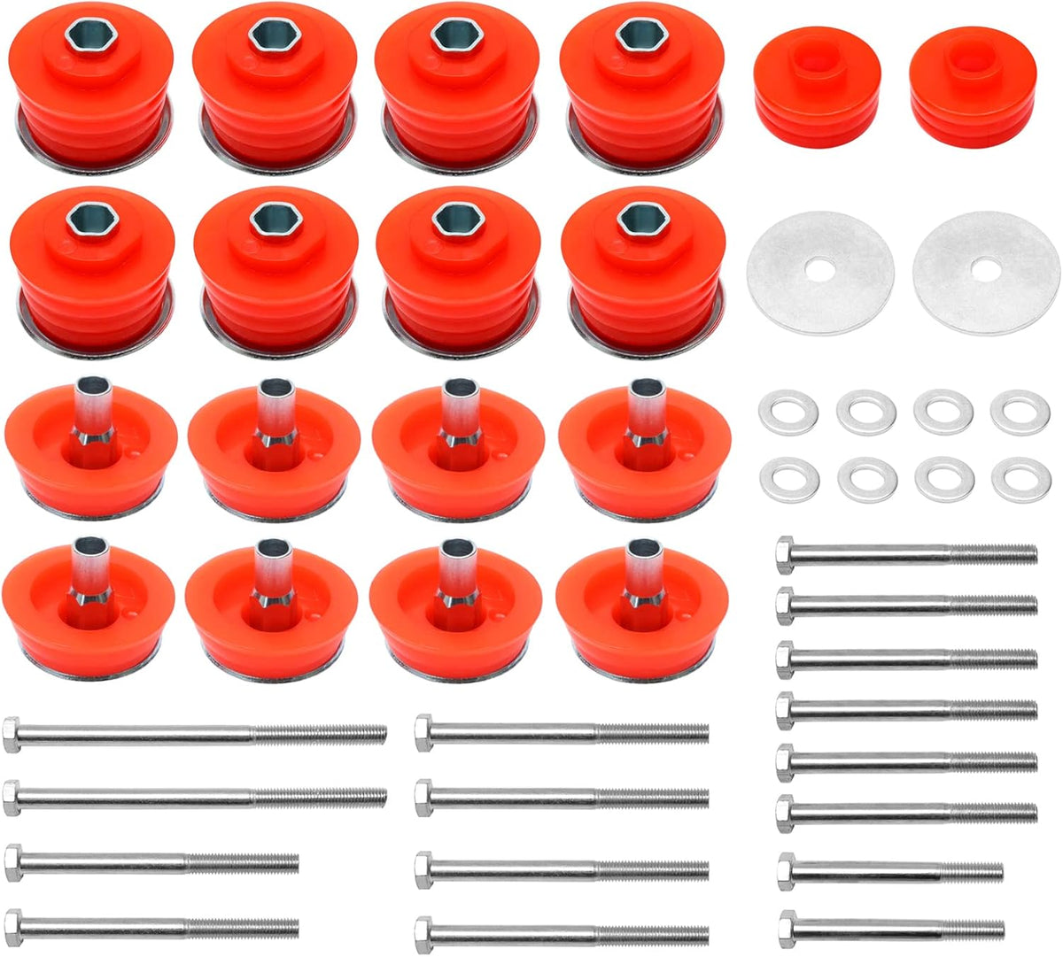 Body Mount Bushing Kit with Steel Sleeves and Hardware Q367328