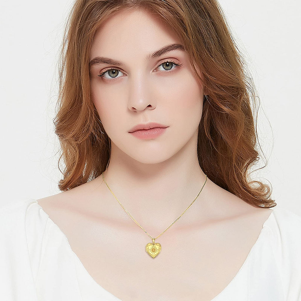 Sterling Silver Heart Locket Necklace D28608