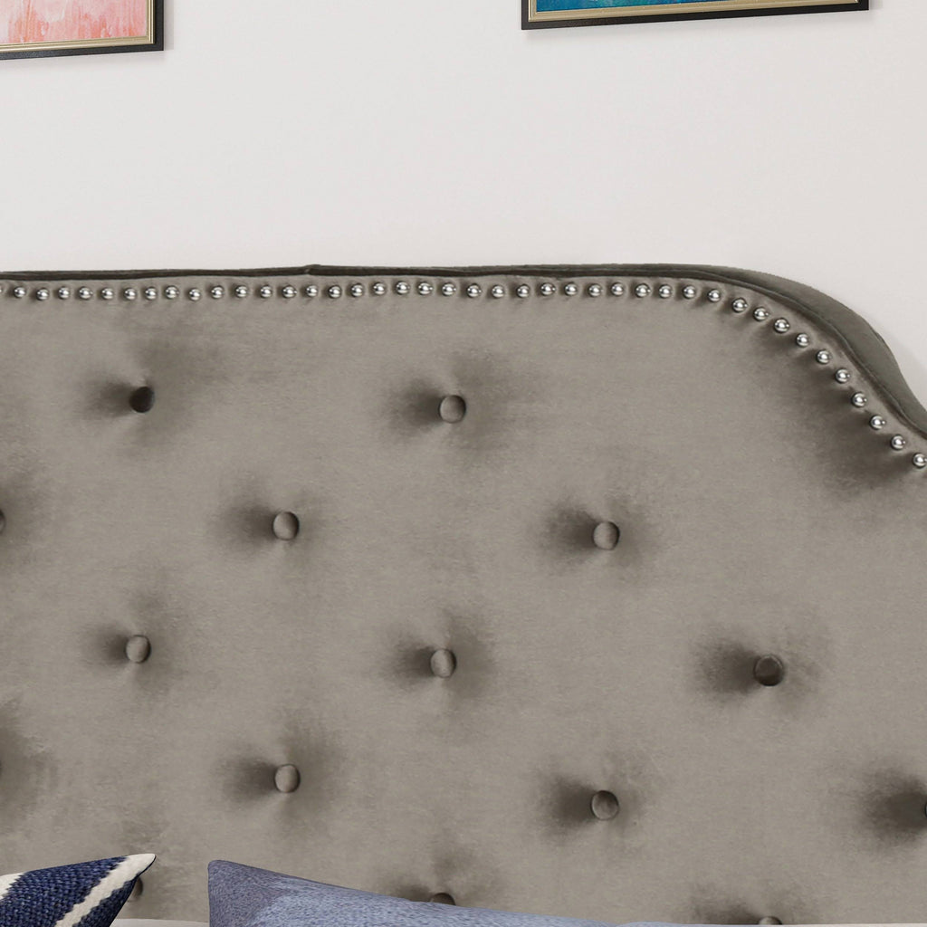 Studded Headboard, Gray, Full/Queen X685032