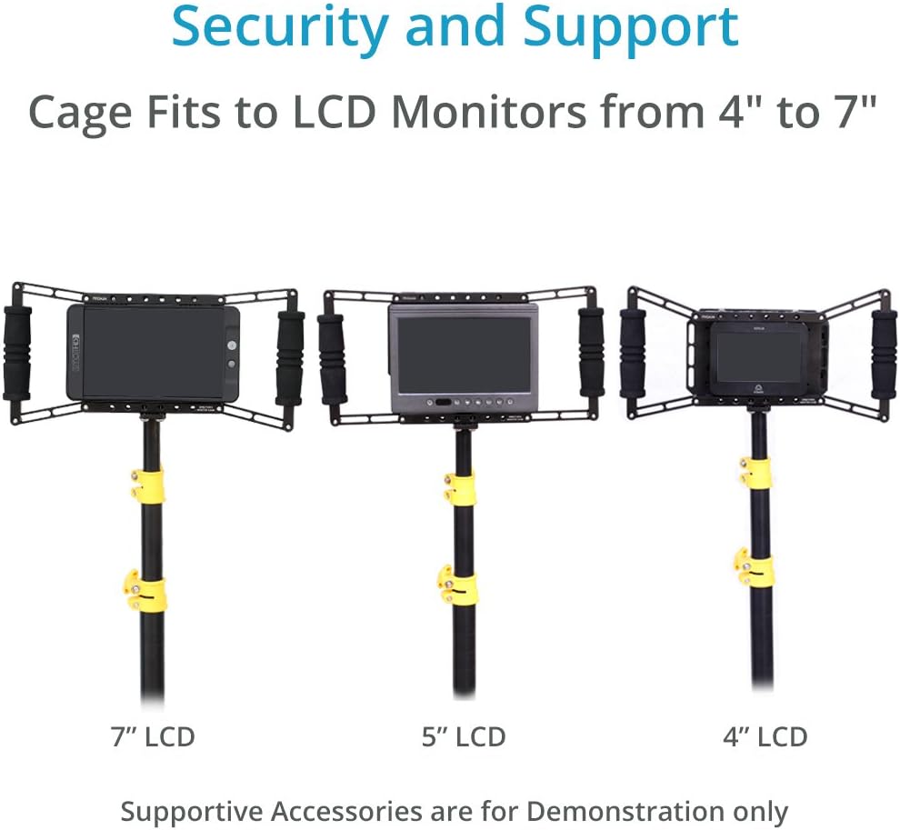 Monitor Cage for 4 to 7 LCD Monitor Display with V-Mount Battery Plate T9351