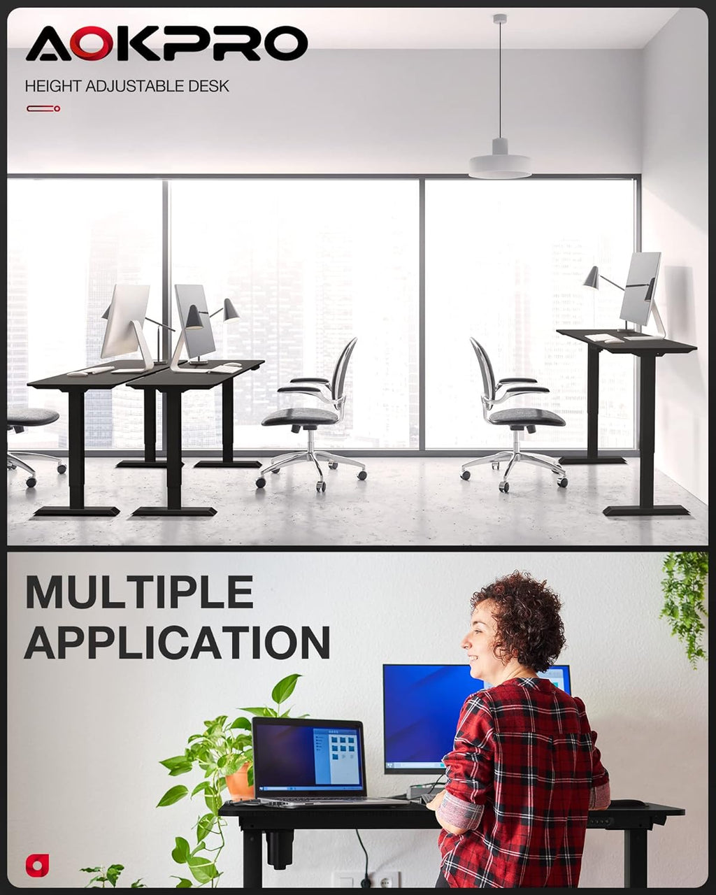 Adjustable Electric Height Standing Desk 48x24 Inch Q30037