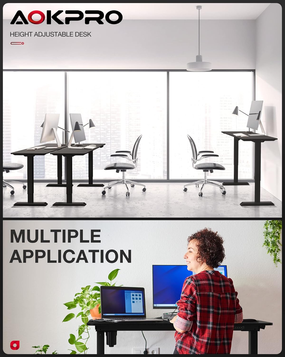 Adjustable Electric Height Standing Desk 48x24 Inch Q30037