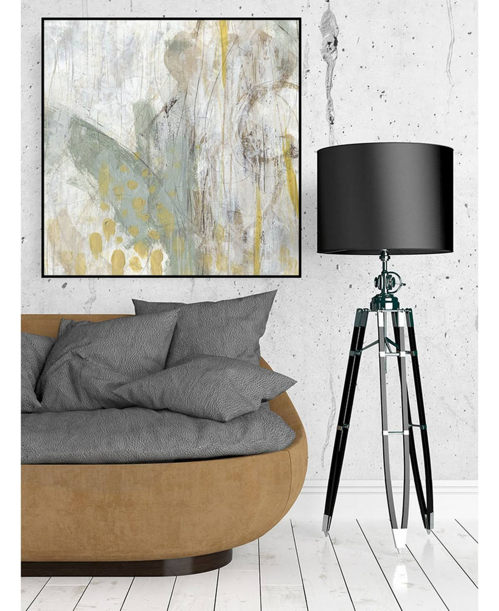 Tan Framed Canvas F182
